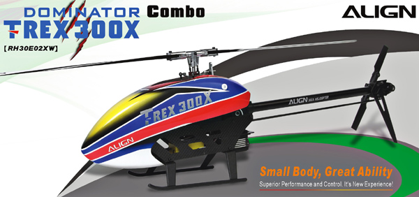 T-REX300X Combo　モデル新登場！　ジャイロが選択できる完成機体です。